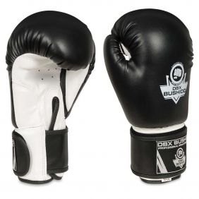 Basic Adult Boxing Gloves (Black and White) 6-14oz / DBX Bushido