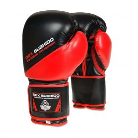 Basic Pro Adult Boxing Gloves (Red-Black) 10-14oz / DBX Bushido