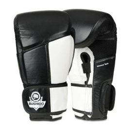 Boxing Gloves Adult Padded (Black and White) 10-14oz / DBX Bushido