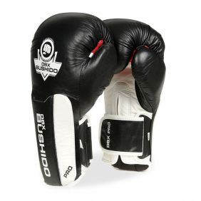Boxing Gloves Adult Reinforced Pro (Black and White) 10-14oz / DBX Bushido