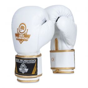 Premium Adult Boxing Gloves (White Gold) 8-14oz / DBX Bushido