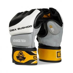 Premium Combat MMA Gloves-Gloves (Grey-White) / DBX Bushido