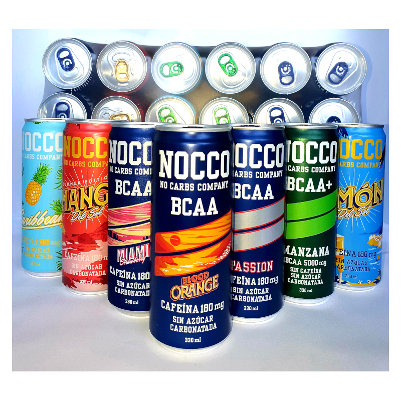 Pack Degustación de Refrescos BCAA (Todos los Sabores) 24 x 330ml / Nocco